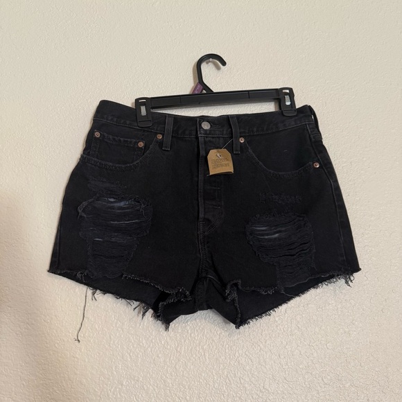 levis 501 womens black denim shorts - Picture 2 of 7